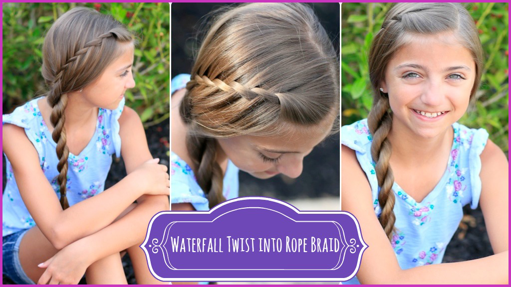 How to make braid waterfall twist rope hairstyle